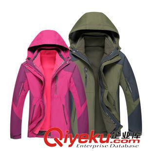 Camel/駱駝 戶(hù)外沖鋒衣褲批發(fā)秋冬情侶三合一防水抓絨兩件戶(hù)外運(yùn)動(dòng)登山服男女原始圖片3