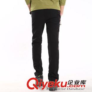 Camel/駱駝 外貿(mào)男士軟殼沖鋒褲拼色加絨加厚防風(fēng)保曖戶外休閑登山褲一件代發(fā)原始圖片3