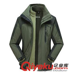 Other/公版/廠牌 戶外沖鋒衣男式三合一防水加厚保曖抓絨內膽可拆兩件套登山滑雪服原始圖片3