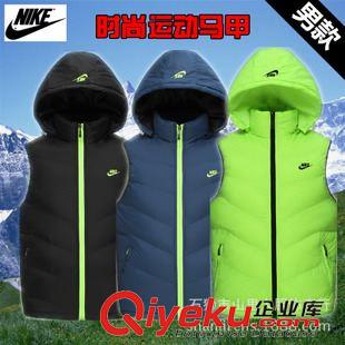 Nike/耐克 外貿(mào)zp戶外運(yùn)動休閑馬甲男士加厚保曖羽絨背心工廠貨源一件代發(fā)