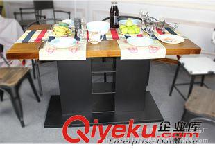 桌椅套餐組合 美式鄉(xiāng)村鐵藝實木餐桌椅 原木家具餐廳咖啡廳桌椅組合飯桌 電腦桌原始圖片2