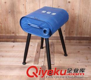 椅子 乾輝歐美復(fù)古風(fēng)格汽油筒造型鐵藝凳 咖啡廳餐廳酒吧復(fù)古凳批發(fā)原始圖片3