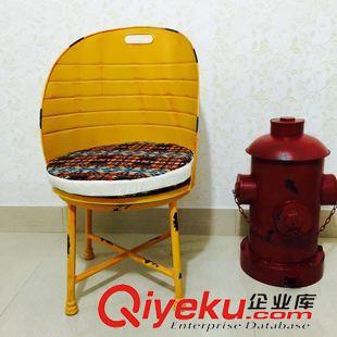 工業(yè)鐵皮系列 創(chuàng)意loft復(fù)古軟墊鐵藝手工棕紅色油桶餐椅 酒吧鐵藝休閑吧椅定做原始圖片3