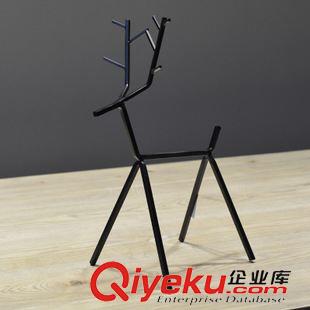 時尚鐵藝擺件 簡約黑色鐵藝擺件創(chuàng)意幾何鐵藝動物工藝品黑色鹿家居裝飾 直銷原始圖片3