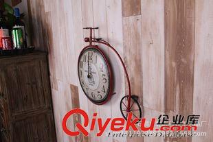掛鐘 乾輝英倫復(fù)古風(fēng)格鐵藝壁鐘 仿古自行車掛鐘時(shí)尚g(shù)d客廳飾品批發(fā)原始圖片3