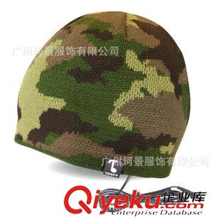 針織帽/冬帽 外貿(mào)出口秋冬嘻哈新款藍牙耳機針織帽 潮流音樂迷彩帽子定制加工