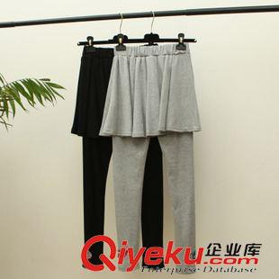 10.5秋冬新款 秋裝新品學(xué)院風(fēng)字母刺繡字母眼睛假2件松緊腰百搭顯瘦打底裙褲女