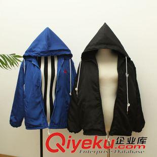 棉衣 2015秋冬新款學(xué)院風(fēng)大碼寬松刺繡葉子夾棉加厚中長(zhǎng)款連帽外套女原始圖片2