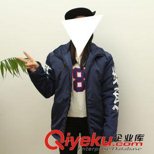 棉衣 原宿BF學(xué)生秋冬裝外套女2015韓版學(xué)院風(fēng)字母印花棉衣工裝風(fēng)衣女潮原始圖片3