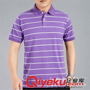 男式POLO衫 2015夏季新品上衣 翻領(lǐng)中老年純棉男式短袖T恤 大碼條紋男士T恤