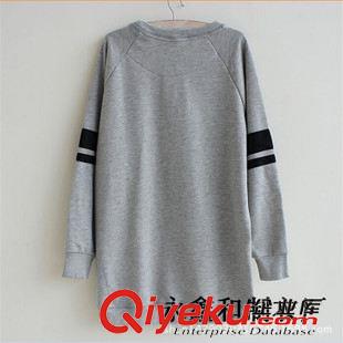 女式衛衣 2015春秋新款衛衣女 學院風中長款 圓領套頭衫女 毛圈衛衣原始圖片2