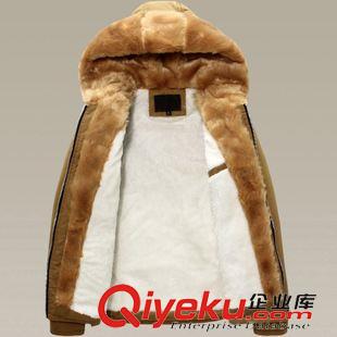 棉服 新款 型男 秋冬加厚加絨厚棉衣外套 連帽兔毛裝飾厚棉服原始圖片3