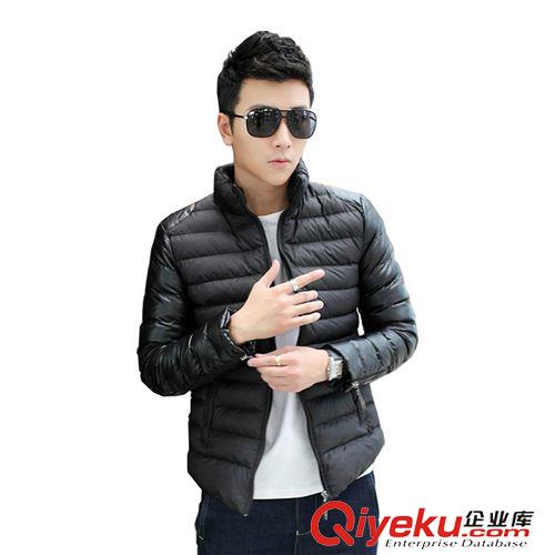 棉服 男士冬季加厚立領(lǐng)棉衣純色青年韓版開衫外套修身短款保暖上衣原始圖片3