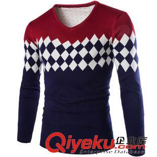 毛衣 2015秋冬新款 歐美外貿(mào)男士毛衣套頭V領(lǐng)精品 3色 合體型男啊