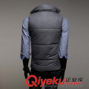 馬甲/背心 外貿批發代購 亞馬遜熱賣 時尚百搭 男士簡約休閑 毛呢立領馬甲肩原始圖片3