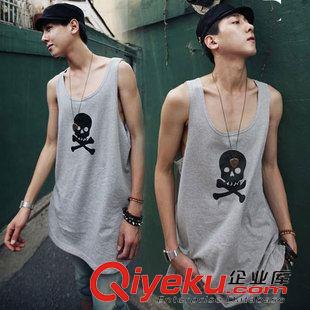 馬甲/背心 外貿超低價 青春必備夏季寬松圓領無袖海盜 加大碼男士長款汗背心原始圖片3