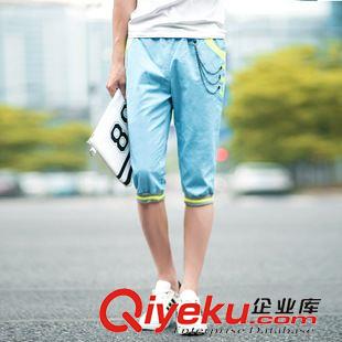 工裝短褲 2015夏季薄款透氣運動男休閑褲修身七分褲 純棉縮收腳衛褲收口褲原始圖片2