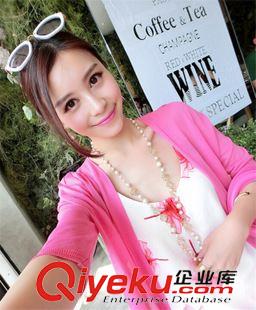 針織衫 一件代發(fā)女裝2015夏裝新款韓版百搭兩穿系帶短款薄透氣防曬開衫原始圖片2