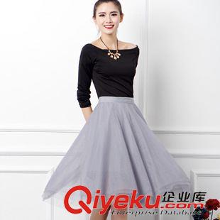 半身裙 2015新款蓬蓬公主裙A字傘裙層層網(wǎng)紗裙高腰超大擺半身裙原始圖片2