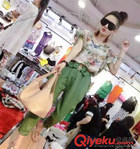 套裝 2015新款時尚真絲印花上衣九分褲套裝名媛休閑兩件套女裝潮好質量原始圖片2