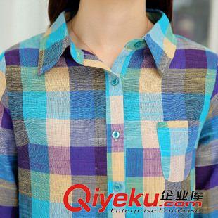8月中旬上新 2015東大門秋款韓版修身棉麻女襯衣中長款亞麻長袖打底衫上衣潮原始圖片3