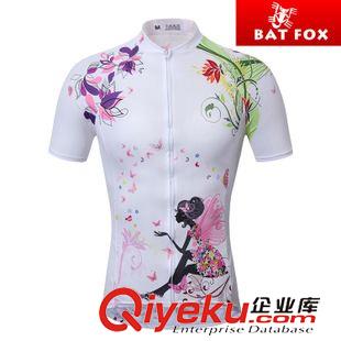 短袖套裝 BAT FOX 騎行服夏季短袖女套裝 山地車死飛自行車單車服 精靈花語原始圖片2