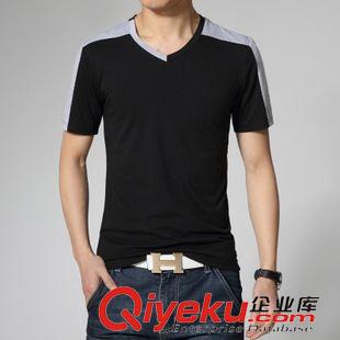 2015年夏裝新品 丹依奴 2015夏季新款青少年男裝短袖t恤男韓版修身上裝純色衣服潮