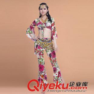 成人肚皮舞套裝 肚皮舞演出服 新款套裝 gd肚皮舞表演服套裝 碎花印度表演服原始圖片2