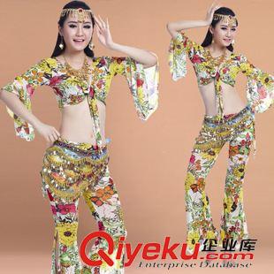 成人肚皮舞套裝 肚皮舞演出服 新款套裝 gd肚皮舞表演服套裝 碎花印度表演服原始圖片3