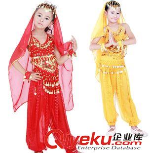 成人肚皮舞套裝 兒童印度舞練習(xí)服裝 新款少兒肚皮舞演出服套裝 女童小辣椒燈籠褲原始圖片2