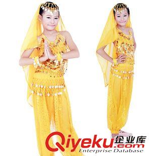 成人肚皮舞套裝 兒童印度舞練習(xí)服裝 新款少兒肚皮舞演出服套裝 女童小辣椒燈籠褲原始圖片3