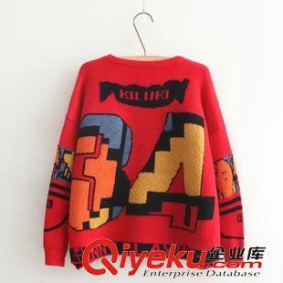 10月17號 周六上新 JYYP好聲音陳梓童同款2015秋新品韓版寬松字母卡通圖案針織毛衣