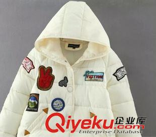 10月6號 周二上新 YF2015秋冬原創(chuàng)新品潮品貼布連帽女棉服韓版女棉服胖mm中長款棉服原始圖片2