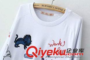 9月28號 周一上新 宋佳同款2015秋新款歐美風(fēng)時(shí)尚涂鴉卡通刺繡長袖衛(wèi)衣套頭T恤百搭原始圖片3