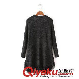 9月23號 周三上新 BC2015秋冬新款韓版女裝蝙蝠袖下擺流蘇中長款V領(lǐng)針織衫開衫毛衣原始圖片2