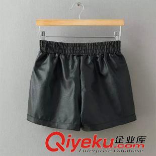 9月22號 周二上新 歐美秋冬新款女裝時尚黑色簡潔百搭水洗PU皮短褲顯瘦休閑直筒褲潮原始圖片2