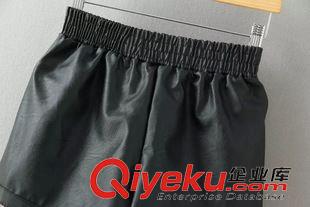 9月22號 周二上新 歐美秋冬新款女裝時尚黑色簡潔百搭水洗PU皮短褲顯瘦休閑直筒褲潮原始圖片3