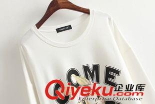 9月4號 周五上新 21-3秋裝新款韓版東大門印花寬松長款毛圈衛(wèi)衣大碼女裝打底連衣裙原始圖片2