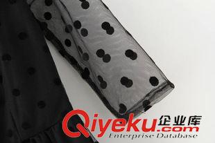 9月1號 周二上新 JQ偶像來了古力娜扎明星同款黑色圓點網(wǎng)紗蕾絲修身顯瘦連衣裙新款原始圖片3