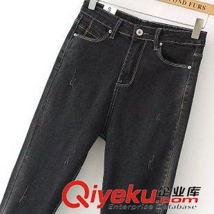 8月7號(hào) 周五上新 ZJ2015秋季新款歐美風(fēng)女水洗做舊漸變色修身牛仔褲長(zhǎng)褲小腳褲顯瘦原始圖片3