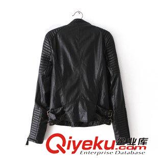 皮衣專區(qū) Z家秋裝新品女拉鏈口袋雙襟皮夾克zp皮衣機車皮外套夾克上衣女原始圖片2