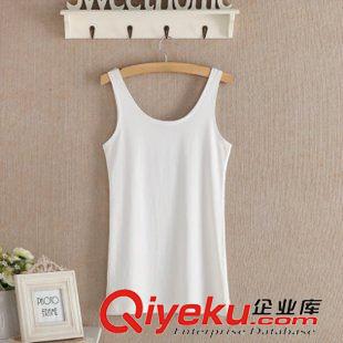 背心 吊帶 女裝批發(fā)2015夏季新品歐美簡(jiǎn)約精梳全棉字母百搭顯瘦背心T恤8色原始圖片2