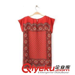 蕾絲衫*雪紡衫 TH2015春夏新款歐美民族風復古定位圖騰印花短袖T恤女上衣休閑原始圖片2