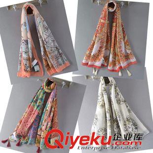圍巾/帽子 7-3外貿(mào)女民族風(fēng)專柜同款小波浪流蘇圍巾超大披肩保暖女式圍巾