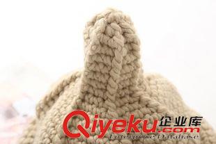 圍巾/帽子 JN新款秋冬麻花卷邊帽子小禮帽尖尖帽戶外保暖手工毛線帽子女帽潮原始圖片2