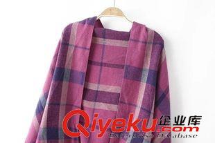 圍巾/帽子 XYY秋冬經(jīng)典女士英倫風(fēng)格子流蘇仿羊絨披肩保暖圍巾女款格子圍巾原始圖片2
