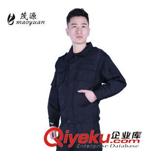 秋冬安保服 廠家直銷長袖勞保工作服黑色防撕裂工作服戶外拓展訓(xùn)練服作訓(xùn)服原始圖片2