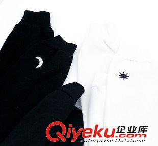 2015-10-10 歐美外貿(mào)學院原宿風day&night繡花字母太陽月亮長袖衛(wèi)衣情侶款原始圖片3