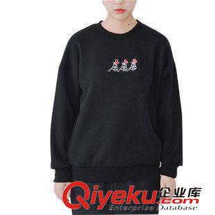 2015-10-07 學(xué)院風(fēng)可愛高飛刺繡休閑加絨保暖衛(wèi)衣女