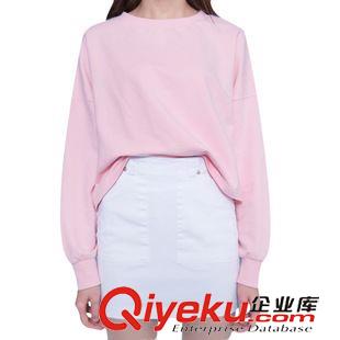 衛(wèi)衣 歐美2015秋季新款韓版大碼女裝寬松簡(jiǎn)約學(xué)生裝長(zhǎng)袖t恤打底衫